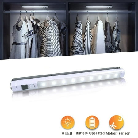 

CFX Homelife Motion Sensor Adhesive Led Light Bar Shelf Counter Led Light Lighting Lamp Wireless 9Led Pir Motion Sensor Stick On Anywhere For White Light Usb Rechargeable And Energy Saving