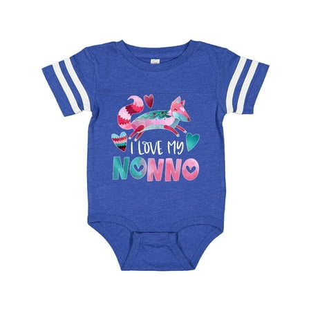 

Inktastic I Love My Nonno Pink and Blue Fox with Hearts Gift Baby Boy or Baby Girl Bodysuit