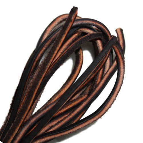 2 1 PAIR MEDIUM BROWN 42" Rawhide Leather Shoelaces Strings Boat Boot Lace 