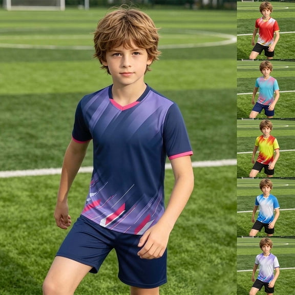 Boys Outfits Boys Youth Athletic Team Sportswear Top and Shorts Training Set Boys' Clothing Sets BU1 7-8 Years