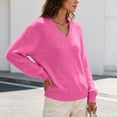 thumbnail image 7 of yillto Womens Fall Sweaters Knit Long Sleeve Warm Tops V Neck Pullover Sweater Solid Color Winter Clothes, 7 of 7