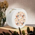 thumbnail image 6 of Yiaed Tropical Beach Sea Shell Print Travel Jewelry Case Bridesmaid Gift Boxes Jewelry Travel Organizer Small Round Jewelry Box Mini Storage-White, 6 of 7