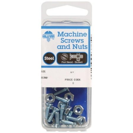 

Hillman 7761 Zinc Plated Steel Machine Screws with Nuts - pack of 10