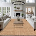 thumbnail image 4 of Tan Linen Washable Area Rug 6x9 Rustic Boho Natural Sand Fiber Low-Profile Large Area Rugs with Non Slip Backing Indoor Floor Carpet for Entrance Living Room Bedroom Home Office, 4 of 9
