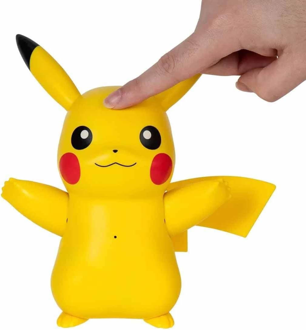 Pokemon Train and Play Deluxe Pikachu - 4.5-Inch Pikachu Figure with Lights, Sounds, and Moving Limbs plus Interactive Accessories