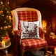thumbnail image 4 of Funda de almohada navideña | Funda de almohada decorativa festiva con estampado de renos y Papá Noel | Decoración festiva para el hogar, ideal para sofá y cama | Funda de cojín cuadrada de 45x45 cm, 4 of 6