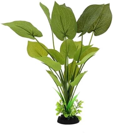 Silk Aquarium Plants, 12 Inch Artificial Silk Plants Decorations for Fish Tank,Aquarium Décor Plastic Plants (Green, 2 Pack)