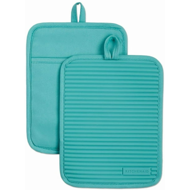 Juego de agarraderas para ollas KitchenAid Aqua Sky 2 piezas