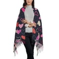 thumbnail image 3 of ZNDUO Romantic Pink Hearts Love Pattern Pashmina Shawls，Wraps Winter Warm Soft Scarf for Women, 3 of 8