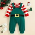 thumbnail image 6 of Mercatoo Toddler Boys Girls Long Sleeve Christmas Striped Prints Shirt Tops Suspender Pants Baby Boy Girl Clothes, 6 of 9