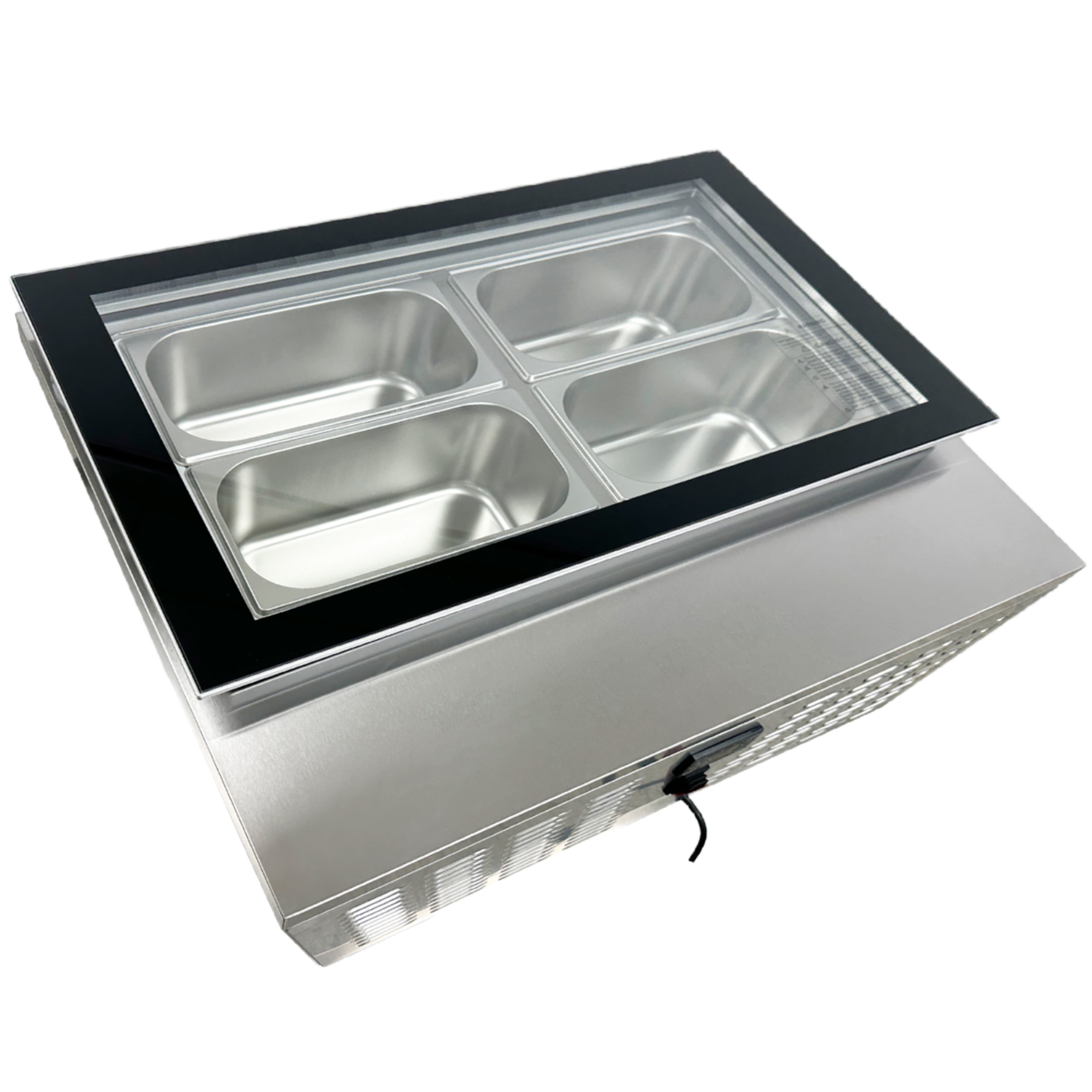 NSF 32 in. Countertop Gelato Ice Cream Display Freezer 2.4 cu.ft. 4 Pan Display Freezer Stainless Steel