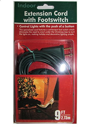 Dobar 9 Foot Christmas Extension Cord With On/Off Foot Switch Green Ul Listed 