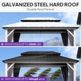 thumbnail image 5 of PURPLE LEAF 8' X 12' Outdoor Hardtop Gazebo Metal Double Roof White Aluminum Frame Heavy Duty Patio Gazebo with Curtain and Netting for Backyard and Garden, Grey, 5 of 9