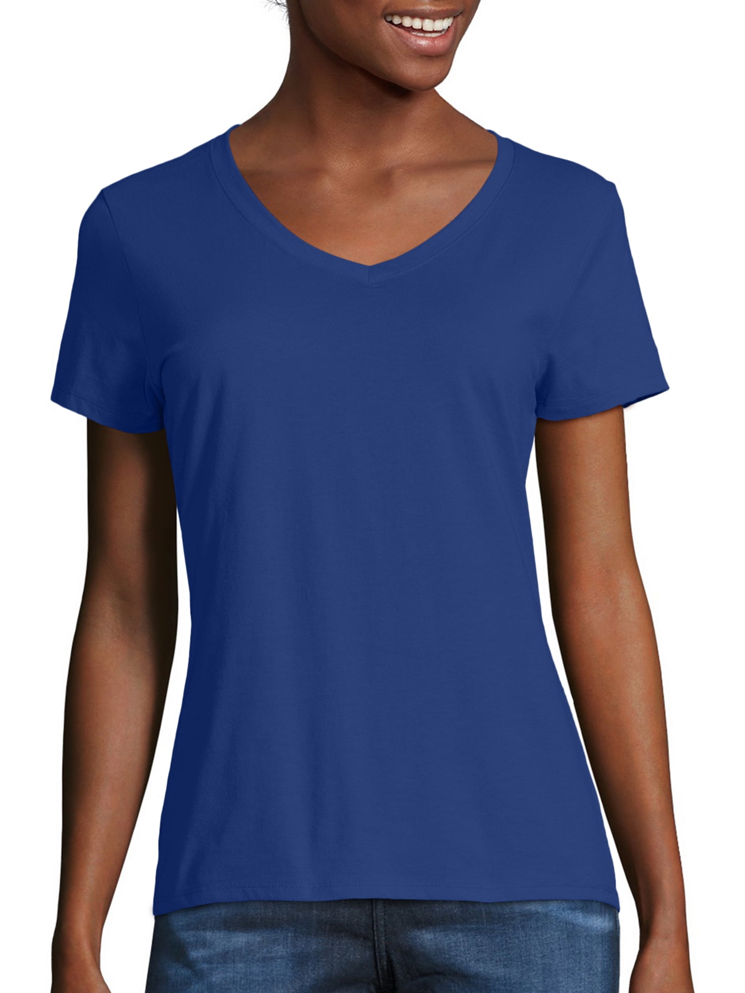 Hanes Women's X-temp Short Sleeve V-neck T-Shirt - Walmart.com