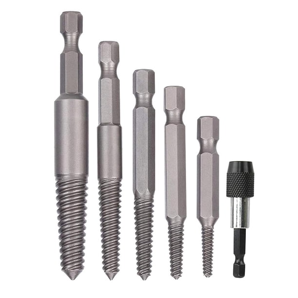 Kit De Extractor De Tornillos Pelados De Acero Aleado, Removedor De Cables Rotos De Alto Rendimiento Con Soporte De Broca De Extensión,6 Uds., 5 Tamaños Diferentes Serendint TO001956-00
