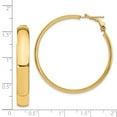 thumbnail image 3 of 14K Yellow Gold Earring Hoop Women'S 40 mm 39 6Mm High Polished Omega Back Earrings, 3 of 3