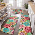 thumbnail image 2 of Pioneer Flower Floral Print Pattern Kitchen Rugs Sets Of 3,Kitchen Runner Rugs Non Skid Washable,Decorative Kitchen Floor Mats for Kitchen,Sink,Laundry,17"x30"+ 17"x47" + 17"x59", 2 of 6