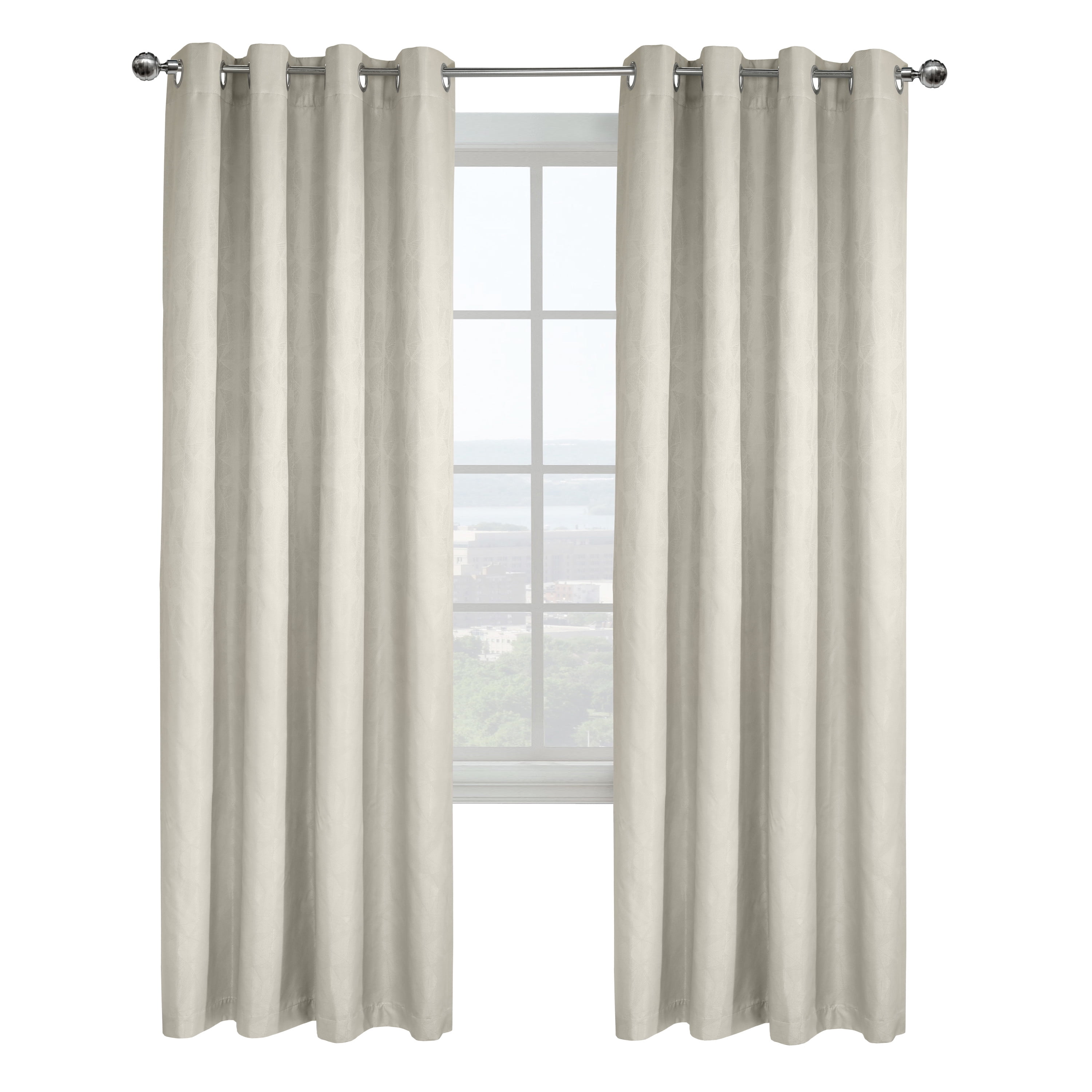 Emerald Total Blackout Jacquard Grommet Curtain Panel 52" x 95" in White