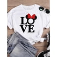 thumbnail image 1 of Disney Leopard Fashion Women Cartoon Print Clothing Bow Mickey Mouse Tee Shirt Casual Love Graphic Short Sleeve T-shirtsXXL Gao Jinjia LED, 1 of 2