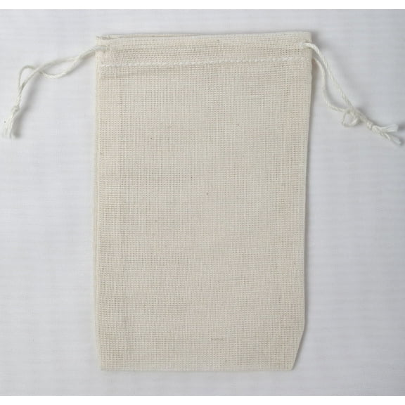 Cotton Muslin Double Drawstring Bags, Pack of 50, 3 x 4.75 inches