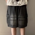 thumbnail image 2 of Caixia Boys Baggy Jorts Wide Leg Y2K Jean Shorts | Elastic Waist, Deep Pockets, Knee Length, Loose Fit, Vintage Streetwear, 2 of 7