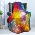 thumbnail image 4 of Astrology Soft Flannel Fleece Throw Blanket, Ombre Rainbow Colored Abstract Image with Asrological Sun Shapes Spots , Cozy Plush for Indoor and Outdoor Use, 50" x 60", Multicolor, by Ambesonne, 4 of 5