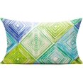 thumbnail image 2 of 12x20 Set of 2 Green Outdoor Lumbar Throw Pillow Covers Blue Couch Patio Furniture Bench Geometric Striped Square Indoor Decorative Cushion Cases Abstract Modern Home Decor for Bedroom Sofa Porch, 2 of 2