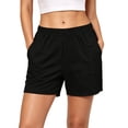 thumbnail image 2 of Tqcoqu Athletic Shorts for Women,Elastic Waist Quick Dry Casual Running Short,Summer Work Out Fashion Clothes with Pockets,Black Women's M-XXL, 2 of 9