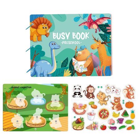 BINGLI Preschool Magnetic Busy Book, Reusable Stickers Toys Fine Motor Skills Learning Binder Quiet Book Montessori Toys for Kids Toddler Home Kindergarten