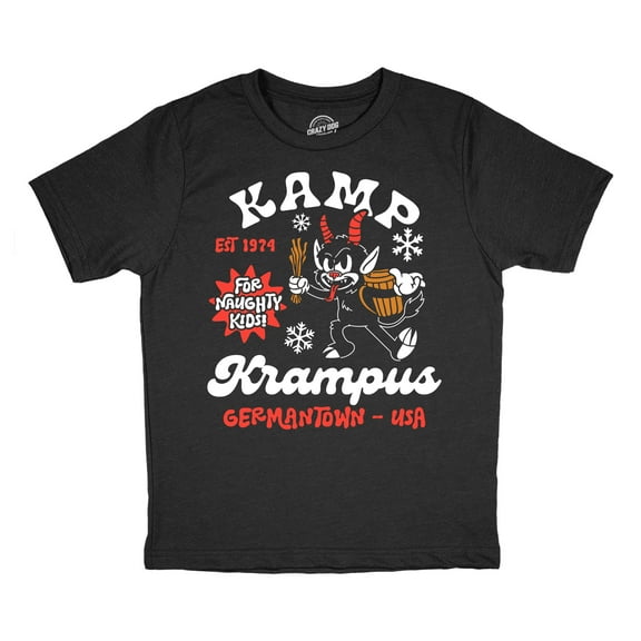 Youth Funny T Shirts Kamp Krampus Sarcastic Christmas Graphic Novelty Tee For Kids
