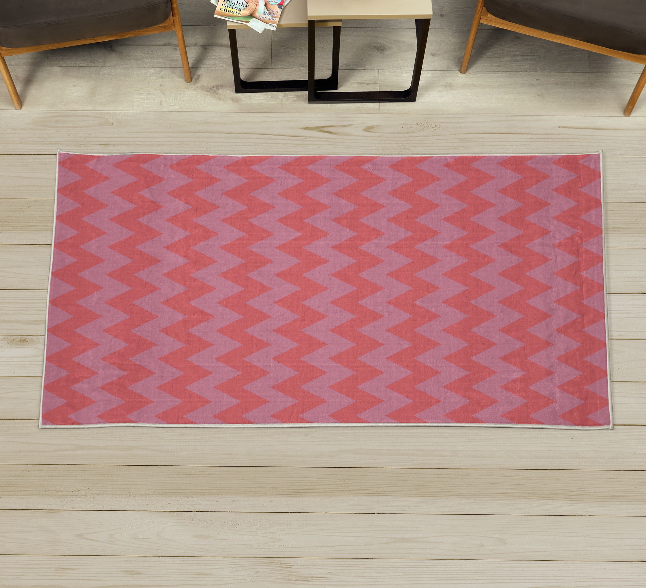 Fresh Look at Chevron Decorative Rug Abstract Geometric Horizontal Repeated Zigzag Wavy Angular