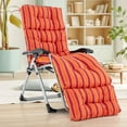 thumbnail image 3 of Patio Chaise Lounge Cushion, 72" x 22" x 4" Lounge Chair Cushion, Tufted Lounger Cushion with 4 String Ties, Thickened Waterproof and Oil-Proof, for Terrace, Poolside Outdoor Indoor (Red+Orange), 3 of 18