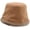 Brown, variant on CoCopeaunts Reversible Bucket Hats Suede Fisherman Hat Double-Sided Wear Thickened Plush Brim Basin Hat Women Outdoor Keep Warm
