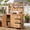 Natural, variant on Mintazer 65" Outdoor Farmhouse Potting Bench, Freestanding Garden Workstation with 6 Drawers, Cabinet, Open Shelves & Side Hook, Natural