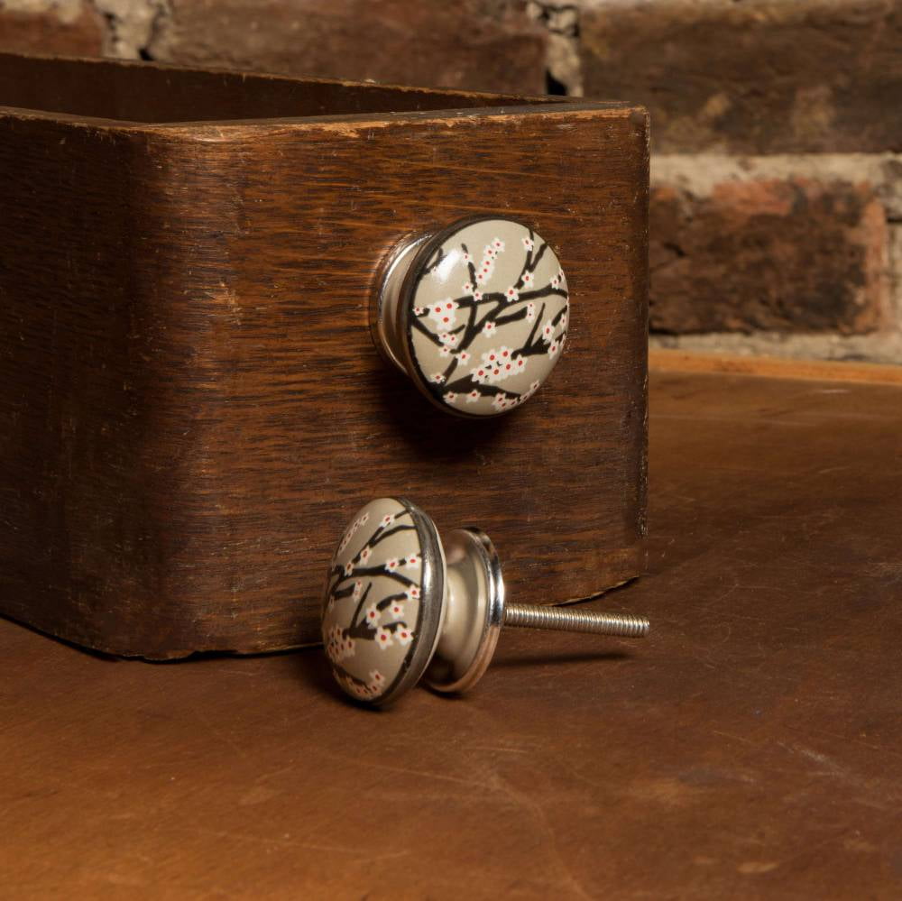 Set of Six Ceramic Amin cabinet Knobs