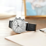 FEICE Men’s Watches Bauhaus Automatic Watch Stainless Steel Mechanical Watch Wristwatch Casual Dress Watches for Men with Leather Bands Date -FM121