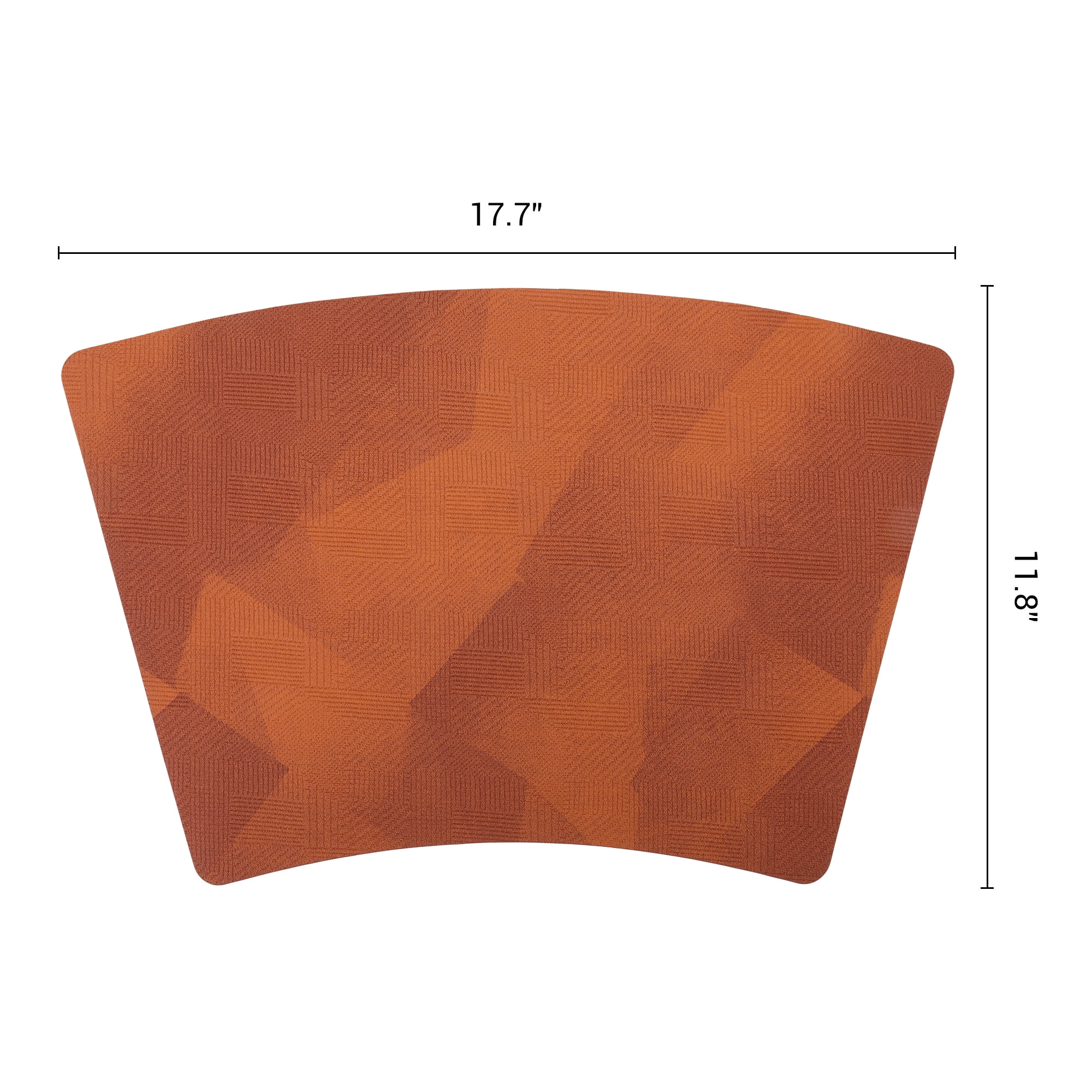 Unique Bargains 4pcs Wedge Placemats Caramel Brown 17.7"x11.8"