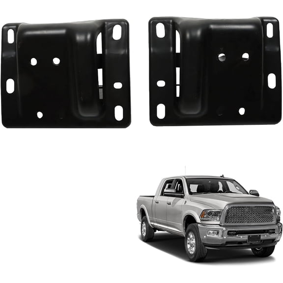 LABLT Black Front Bumper Bracket Set Replacement for 2003-2018 Ram 2500 3500 55077314AH 68196250AA 55077315AI 68196251AA