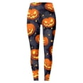 thumbnail image 4 of Gyexs Womens Halloween Leggings Skeleton Pumpkin Printed Stretchy Leggings Pumpkin Ghost Printed Gym Yoga Pants Women's Halloween Fashion #11 Black Size S, 4 of 4