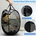 thumbnail image 3 of Pannie 2 PCS Mesh Pop Up Laundry Hamper Foldable Mesh Laundry Basket with Space-Saving Design for Home Dorm Travel & Storage - Black, 3 of 8