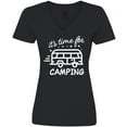 thumbnail image 3 of Inktastic It's Time for Camping with Camper Women's V-Neck T-Shirt, 3 of 5