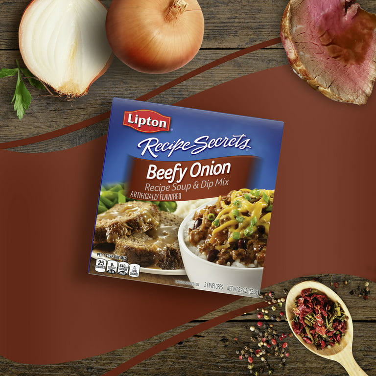 Lipton Recipe Secrets Beefy Onion Soup & Dip Mix - 2.2oz/2pk  Onion soup  mix recipe, Onion soup mix, Delicious chili recipe