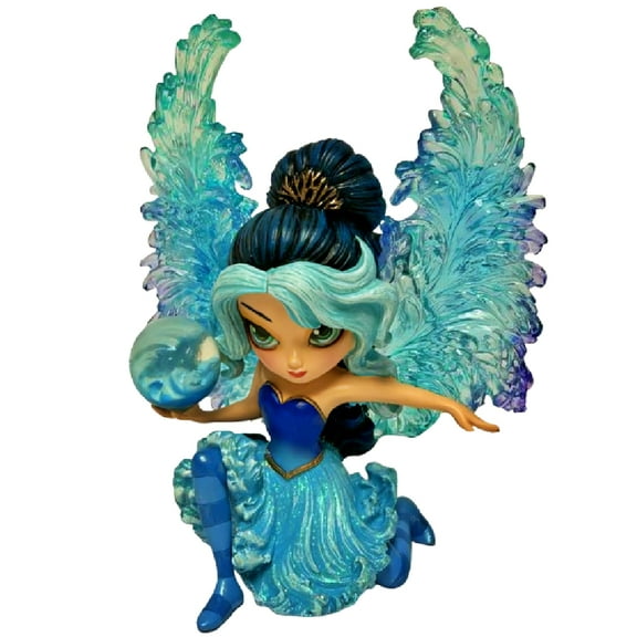 The Hamilton Collection Mystic Guardians of Nature Fairy Figurine Issue #2 Oceana Guardians of Water Handcrafted Resin with Crystalline Wings Elemental Orb by Jasmine Becket-Griffith 5.5"