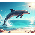 thumbnail image 7 of LUUFILx Dolphin Ocean Backdrop Beach Party Banner Summer Event Decor Sea Life Photography Background Kids Room Decoration Aquatic Theme Party Supplies, 7 of 7