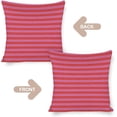 thumbnail image 3 of Decorative Throw Pillow Covers Geometric Stripes Lines Pillowcase Pink Red Stripes Couch Throw Pillows for Farmhouse Decor Room Bedroom Sofa Chair Car 16"x16" Linen Cushion Case, 3 of 7