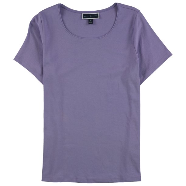 Karen Scott Camiseta básica sólida para mujer, Púrpura, 2X