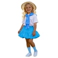 thumbnail image 5 of Cheerleader Outfit for Girls Stage Show Kindergarten Graduation Short Sleeve T-Shirt and Elastic Skirt Graduation Photography Outfit Party Dress up 3T, 5 of 6
