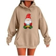 thumbnail image 3 of YOIAVAIOY Women Christmas Hoodies Dwarf Gnome Light Printed Hoody Sweatshirt Xmas Holiday Party Pullover Hoodie, 3 of 5