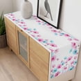 thumbnail image 4 of Blue Pink Flowers Table Runner 36 Inches Long Farmhouse Dress Scarves, Spring Garden Floral Watercolor Dining Tablerunner for Coffee Table/Kitchen Island/Party Décor, Small 13" x 36", 4 of 8