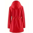 thumbnail image 3 of Xunlbb Winter Coats for Women Women Solid Rain Outdoor Plus Size Hooded Raincoat Windproof,Red, 3 of 6